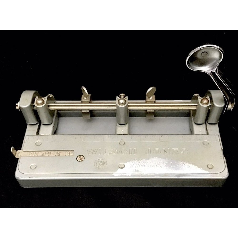 Vintage Wilson Jones Hummer Heavy Duty Metal Adjustable 3 Three Hole Punch